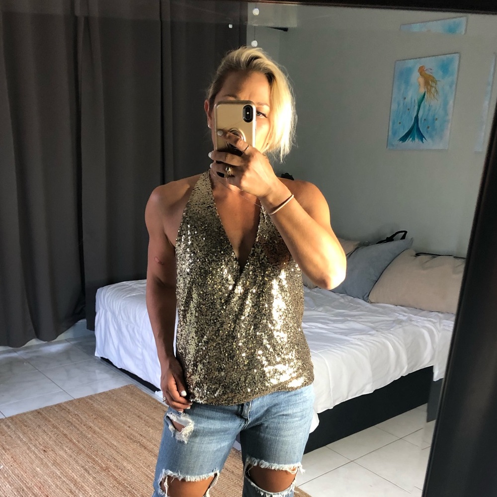Gold Sequined Top